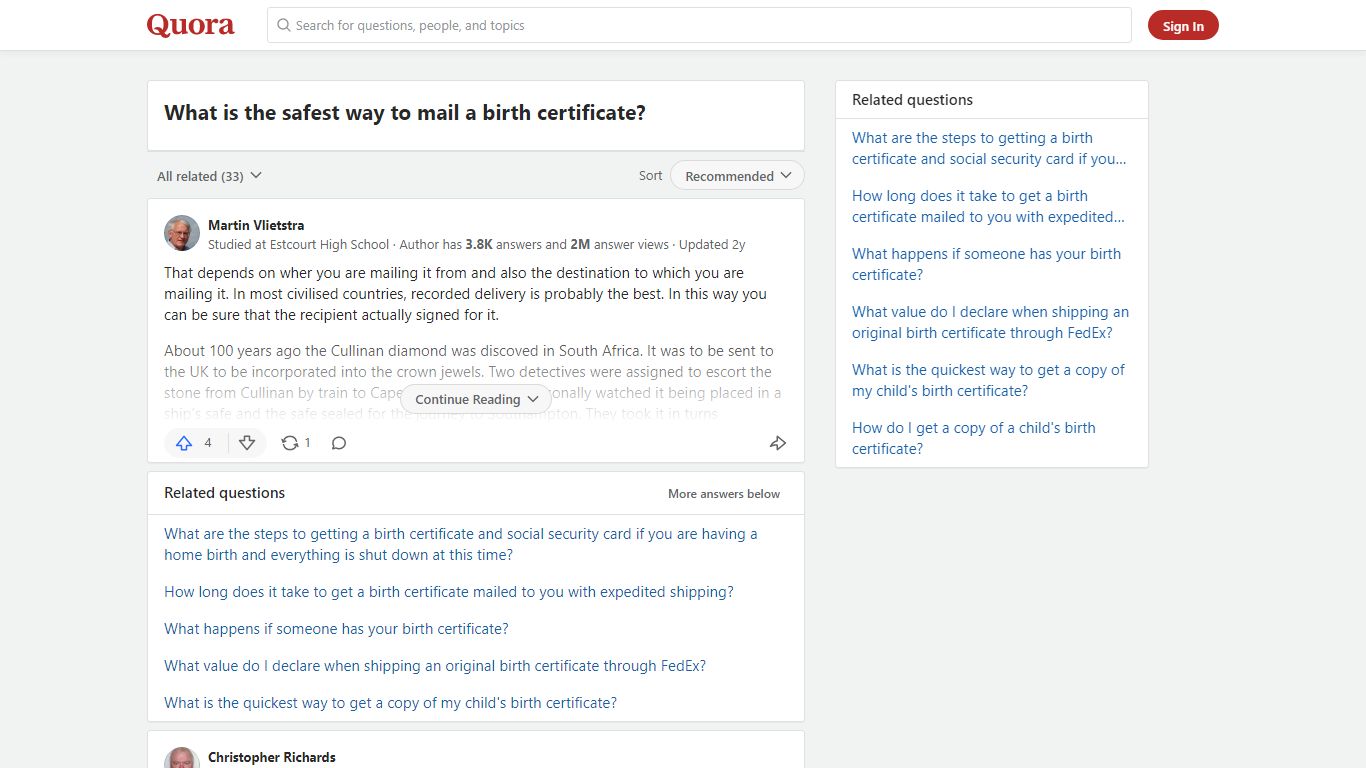 What is the safest way to mail a birth certificate? - Quora